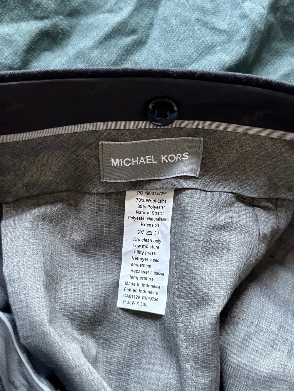 Michael Kors Black Peak-Lapel Tuxedo with Satin Trim
